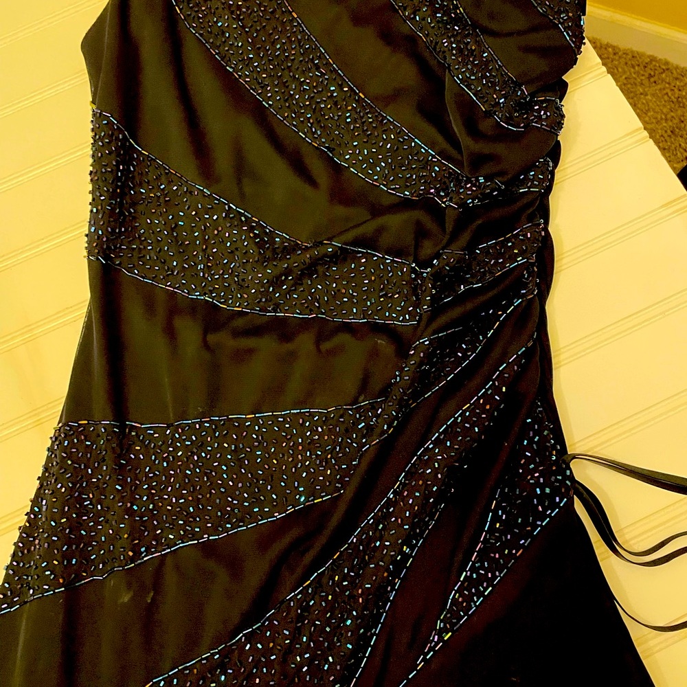 Navy Blue one shoulder Maxi Dress